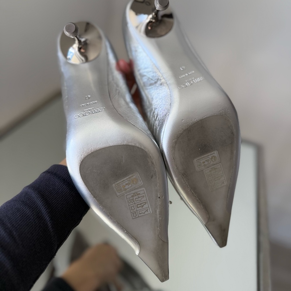 Jimmy Choo Scarlett Metallic Corset Kitten Pumps $1,075 41 - Picture 14 of 14